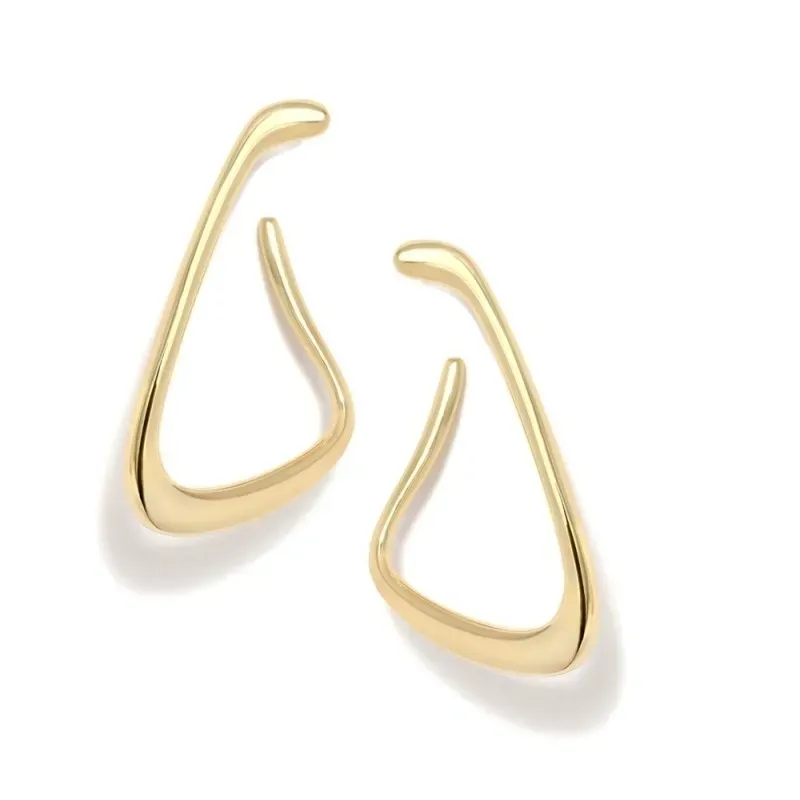 Pendientes Criollas Pertegaz Chapados Oro mujer CUT OUT 45 mm. abstra