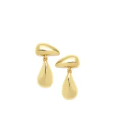 Pendientes Pertegaz Chapada Oro mujer TEARS 30 mm. forma lágrima lató