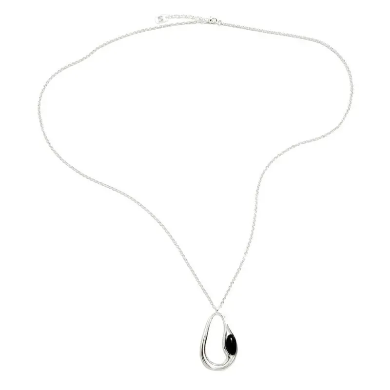 Collar Pertegaz Chapado Plata mujer DUNE 84 cm. colgante 48 mm. detal