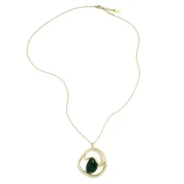 Collar Pertegaz Chapado Oro mujer DUNE colgante 49 mm. detalle piedra