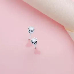 Pendientes Oro Blanco 18k mujer 5 mm. diamante centro 0.15ct.