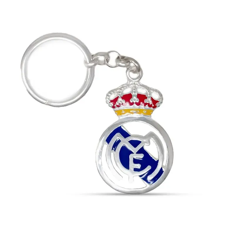 Real Madrid Club de Fútbol Llavero Plata Ley macizo 8 cm. esmaltado c