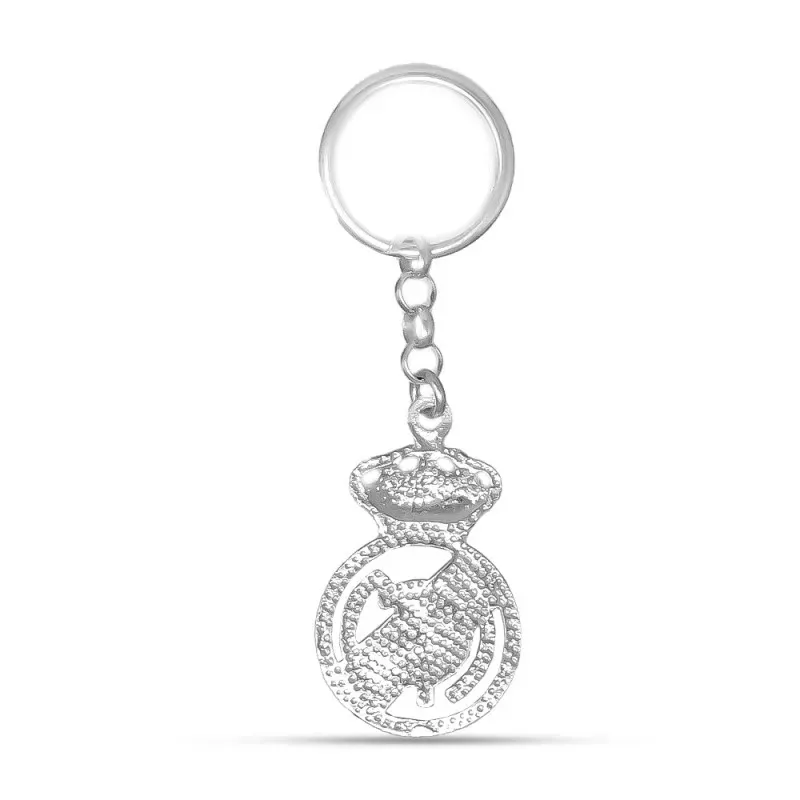 Real Madrid Club de Fútbol Llavero Plata Ley macizo 8 cm. esmaltado c