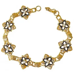 Pulsera Isabelina Plata Ley 925m chapada oro 19 cm. etrepiezas 15 mm.