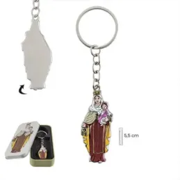 Virgen del Carmen Llavero metálico 5.5 cm. patrona de los marineros e