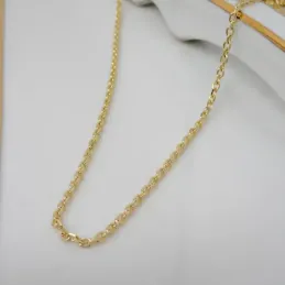 Cadena Plata Ley 925m chapada oro forzada 70 cm. ancho 2 mm.