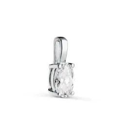 Colgante en Oro Blanco de 18k con diamante brillante de laboratorio o