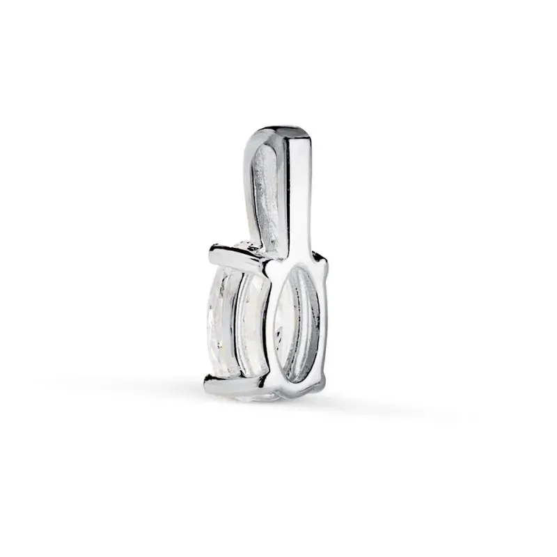 Colgante en Oro Blanco de 18k con diamante brillante de laboratorio o