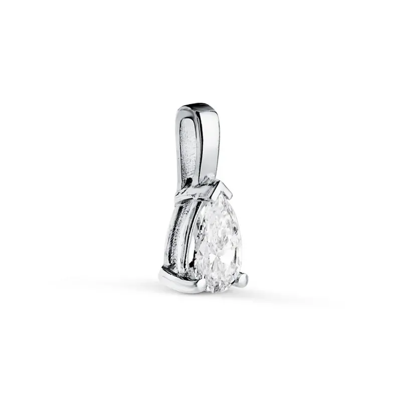 Colgante Oro Blanco de 18k con diamante brillante de laboratorio form