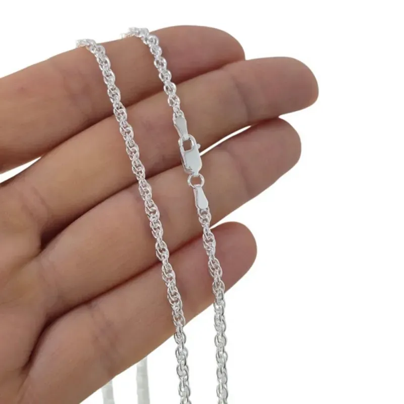 Cadena Cordoncillo en Plata de Ley 925m con 50 cm. ancho de 3 mm.