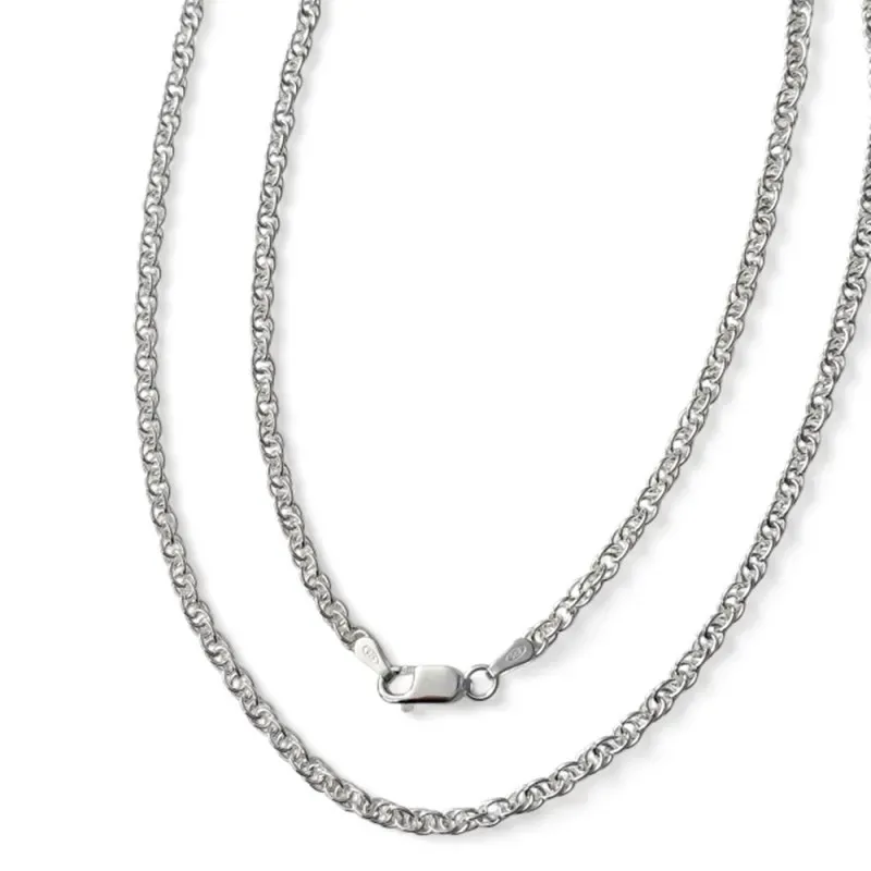 Cadena Cordoncillo en Plata de Ley 925m con 50 cm. ancho de 3 mm.