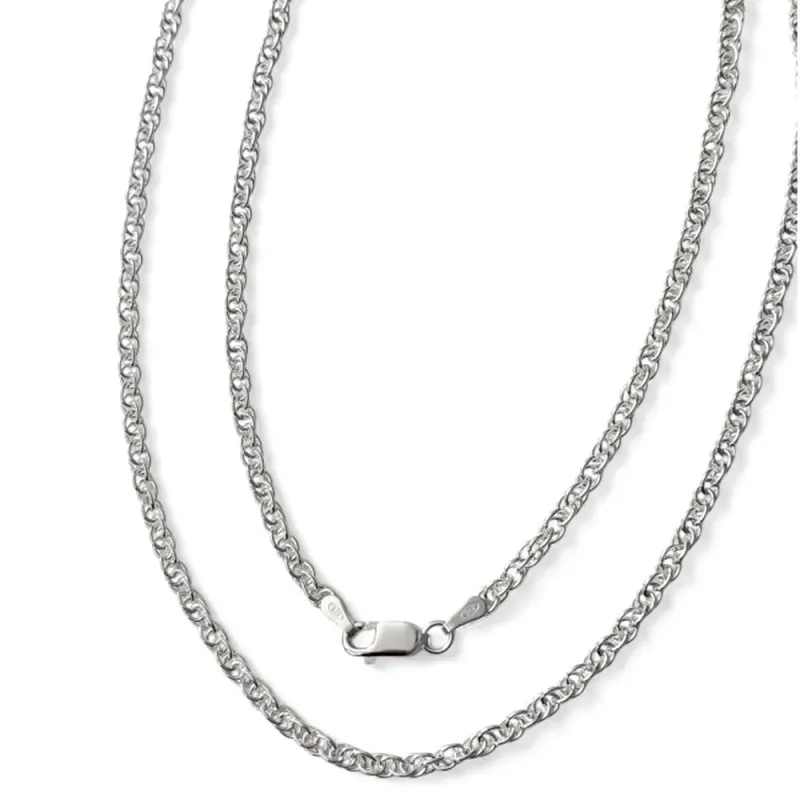 Cadena Cordoncillo en Plata de Ley 925m con 60 cm. ancho de 3 mm.