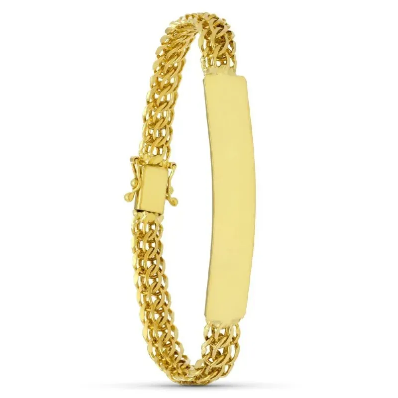 Esclava oro 18k mujer 19 cm. caraqueña chapa lisa