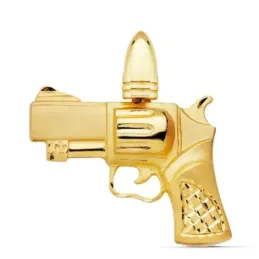Colgante oro 18k pistola 46 mm. unisex detalles tallados realistas