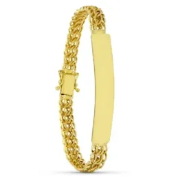 Esclava oro 18k mujer 19 cm. caraqueña chapa lisa