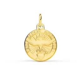 Espíritu Santo medalla oro 18k Primera Comunión 14 mm. mate