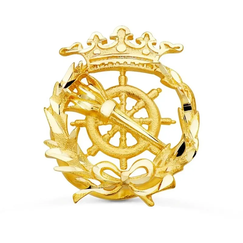Ciencias Políticas Insignia Profesional Escuro Oro 18k unisex 17 mm.