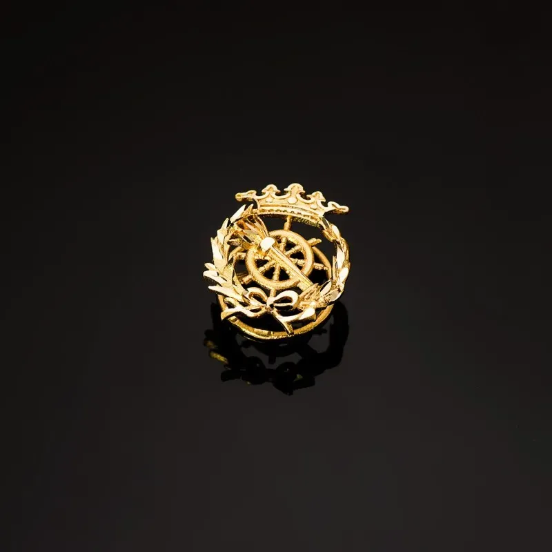 Ciencias Políticas Insignia Profesional Escuro Oro 18k unisex 17 mm.