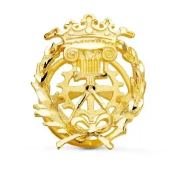 Delineante Insignia Profesional Escudo Oro 18k unisex 17 mm. alfiler