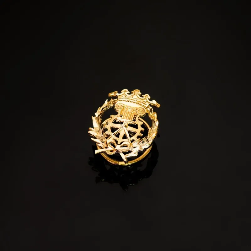 Delineante Insignia Profesional Escudo Oro 18k unisex 17 mm. alfiler