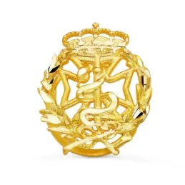 Odontología Insignia Profesional Escudo Oro 18k unisex 17 mm. alfiler