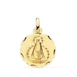 Virgen de la Cabeza Colgante Oro 18k medalla 18 mm. patrona Andújar r