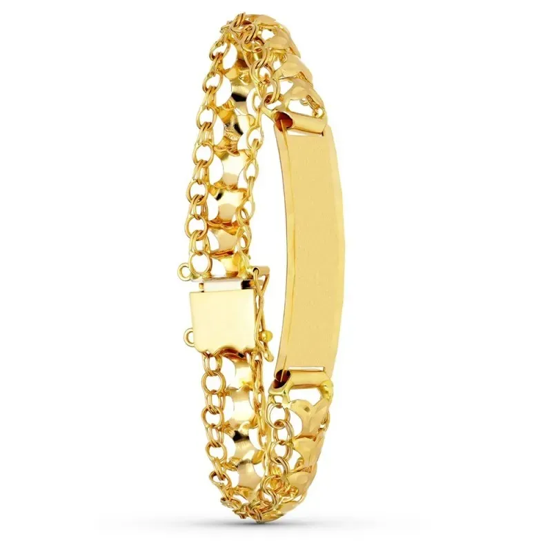 Esclava Oro 18k Pulsera modelo princesa detalles martelé