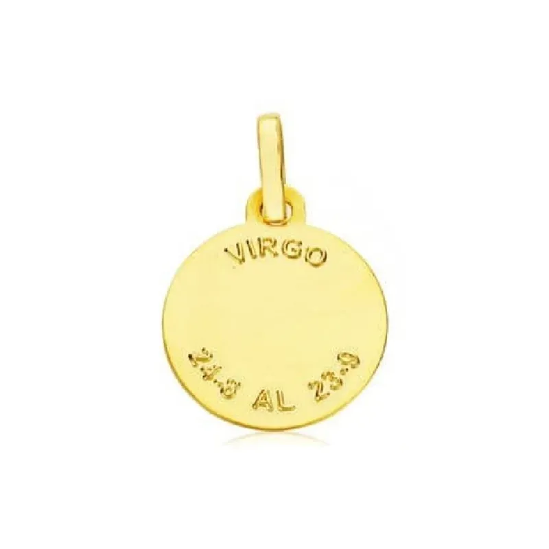 Colgante Horóscopo Signos del Zodiaco Oro 9k unisex 13 mm. signo VIRG