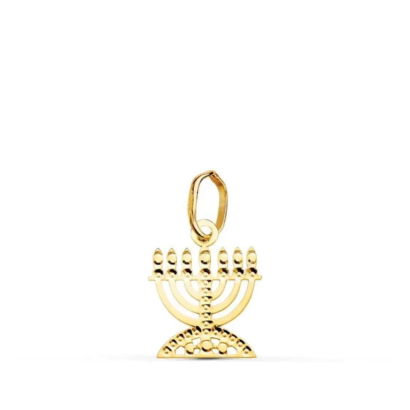 Colgante Oro 18k unisex 12 mm. MENORAH candelabro de los siete brazos