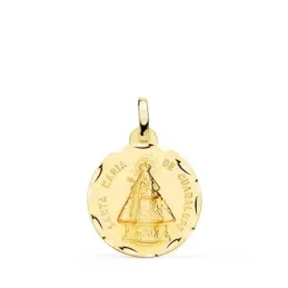 Virgen Santa María de Guadalupe Medalla Oro 18k unisex 18 mm.. Grabac