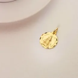 Virgen Santa María de Guadalupe Medalla Oro 18k unisex 18 mm.. Grabac
