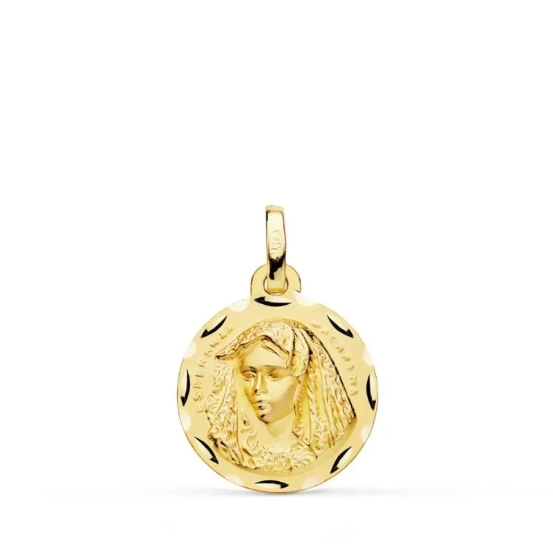Virgen Esperanza Macarena de Sevilla Medalla Oro 18k unisex 16 mm. bi