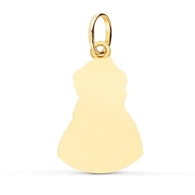 Virgen del Rocío Pastora Colgante Oro 18k unisex 28 mm. silueta talla