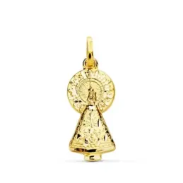 Virgen del Pilar Colgante Oro 18k unisex 16 mm. silueta tallada