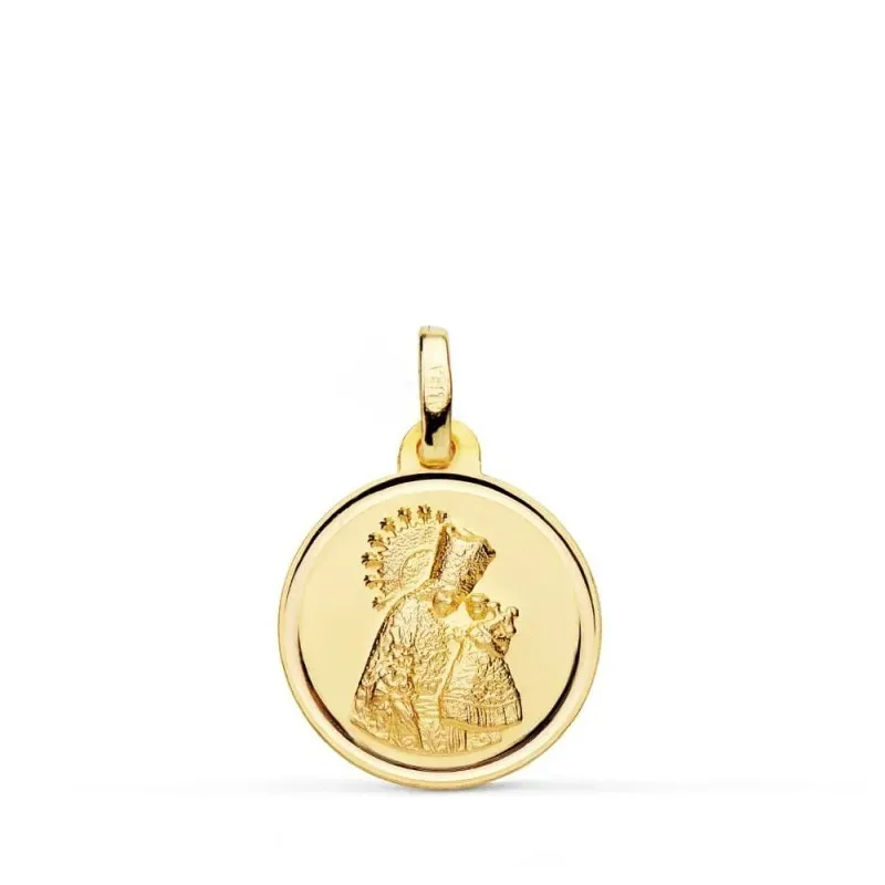 Virgen de los Desamrados Medalla Oro 18k unisex 16 mm. bisel liso