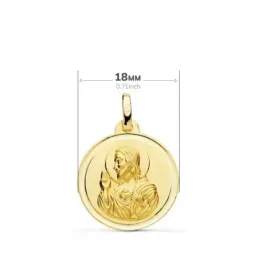 Corazón de Jesús Virgen de los Desamparados Escapulario Medalla Oro 1