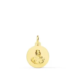Corazón de Jesús Virgen del Carmen Escapulario Medalla Oro 18k unisex