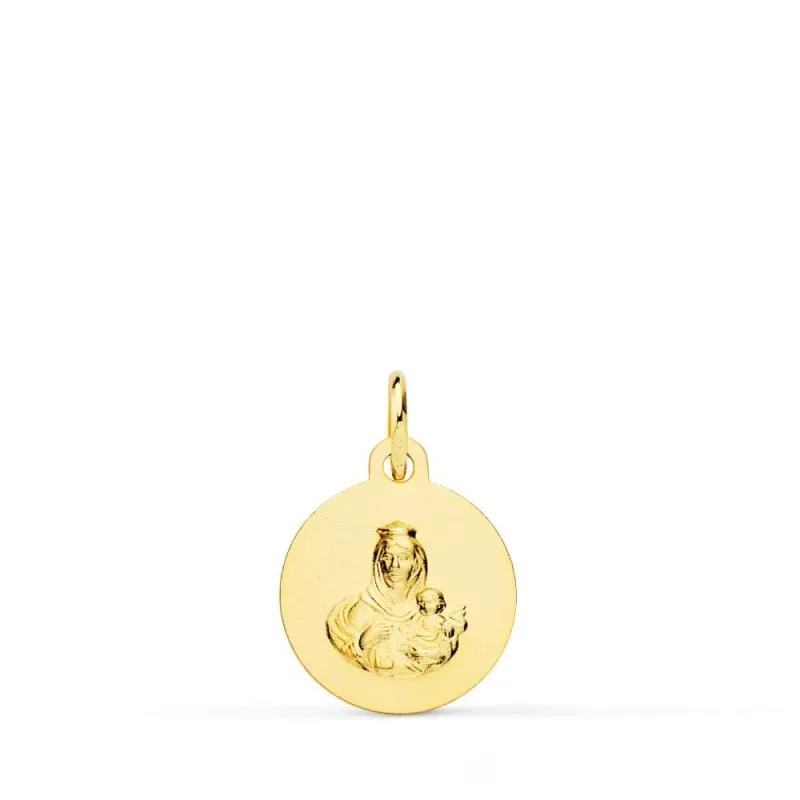 Corazón de Jesús Virgen del Carmen Escapulario Medalla Oro 18k unisex