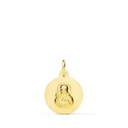 Corazón de Jesús Virgen del Carmen Escapulario Medalla Oro 18k unisex