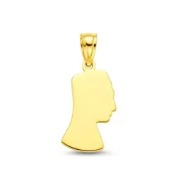 Virgen de Montserrat Colgante Oro 9k unisex 21 mm. silueta tallada