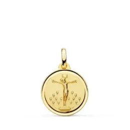 Cristo de la Laguna Medalla Oro 18k unisex 16 mm. bisel liso