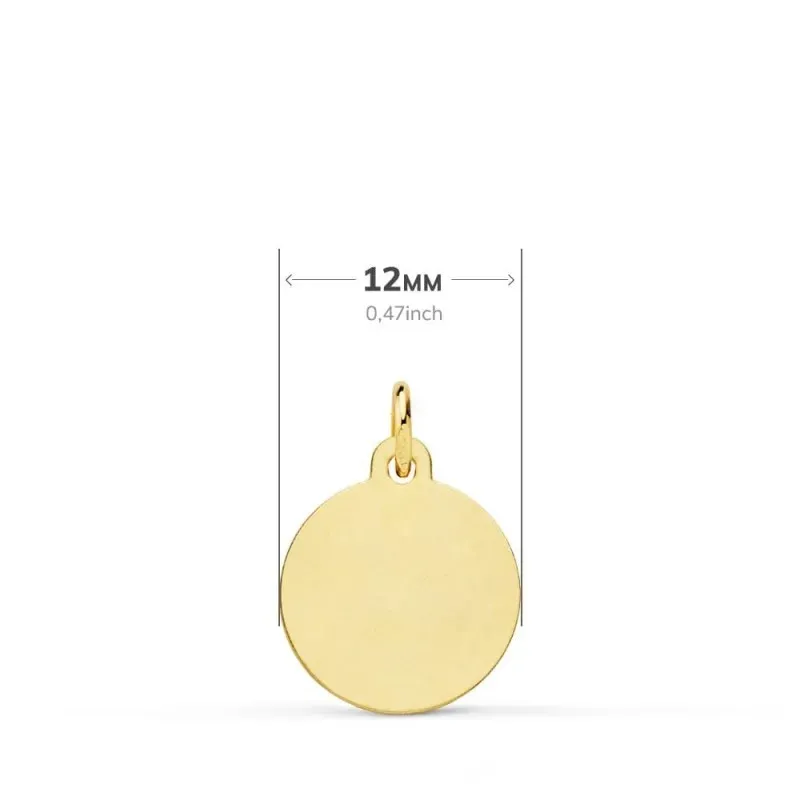 San Cristóbal Medalla Oro 18k unisex 12 mm. matizada lisa