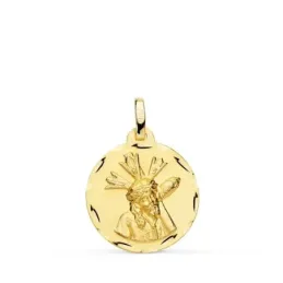 Cristo del Gran Poder de Sevilla Medalla Oro 9k unisex 18 mm. borde t