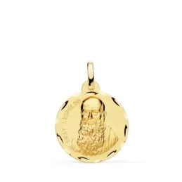 Fray Leopoldo Medalla Oro 18k lisa 18 mm. bisel