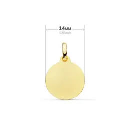 Santiago Apóstol Medalla Oro 18k lisa 14 mm. bisel