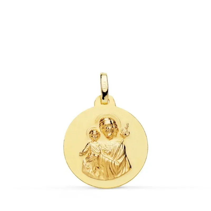 San José Medalla Oro 18k matizada 18 mm. lisa