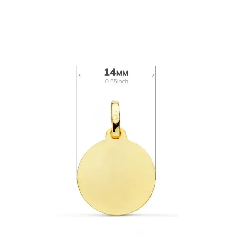 Santa Ángela de la Cruz Medalla Oro 18k tallada 14 mm. borde. Grabaci