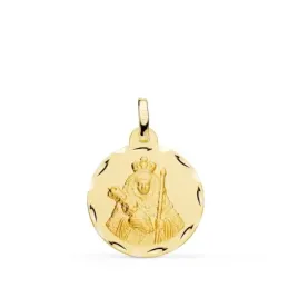 Nuestra Señora de la Candelaria Medalla Oro 18k tallada 18 mm.. Graba