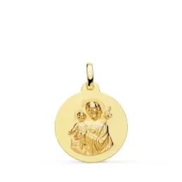 San José Medalla Oro 18k matizada 18 mm. lisa. Grabación incluida en