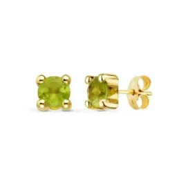 Pendientes Oro 18k mujer piedra olivina 1.86ct. garras